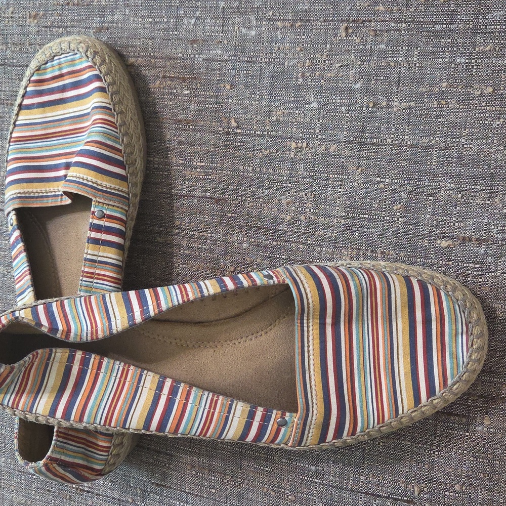 Aerosoles Shoes Womens 8.5 Loafers Slip Ons Fashion Comfort Espadrille Stripes